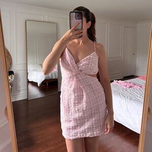 Zara Pink mini gingham dress with cutout